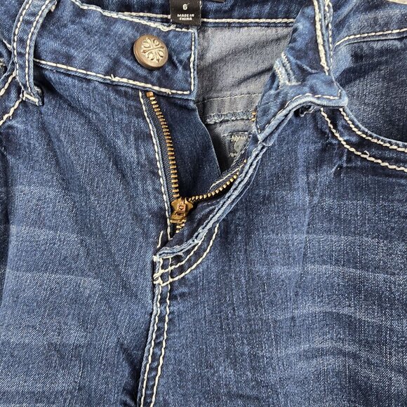 A.n.a A New Approach Women’s Embellished Bootcut Blue Jeans Size 6 Denim - Picture 3 of 6